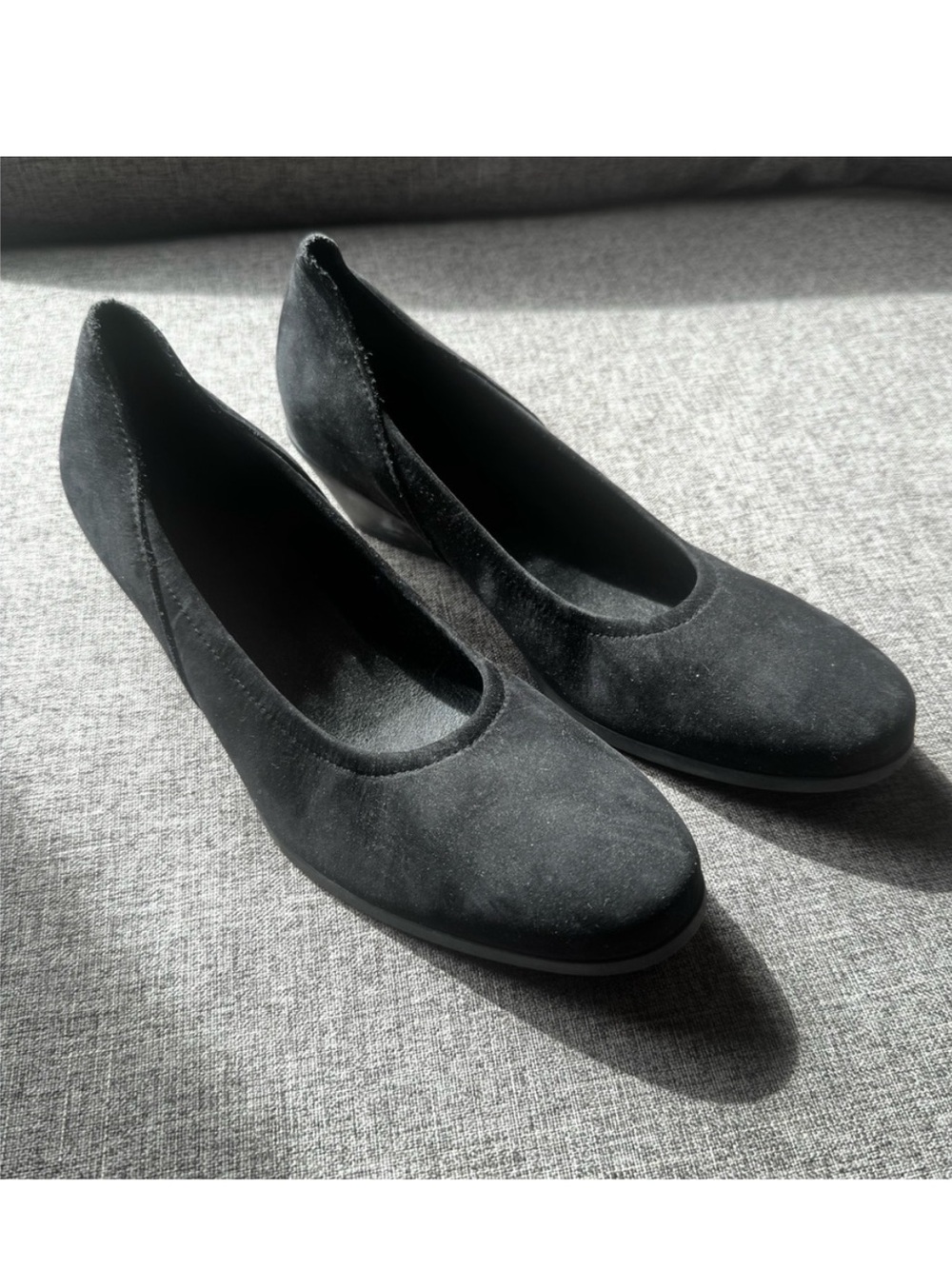Arche Black Nubuck Wedge Pumps Size 36